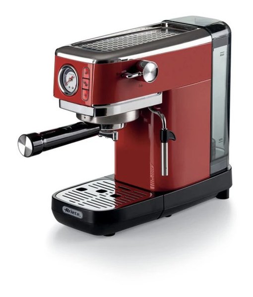 ARIETE 1381.2.RD Moderna piros eszpresszó kávéfőző tejhabosítóval