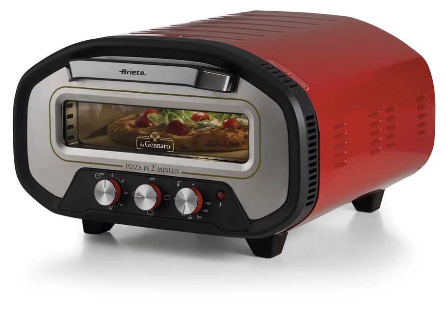ARIETE 3901 DaGennaro piros pizzakemence tűzálló kőlappal
