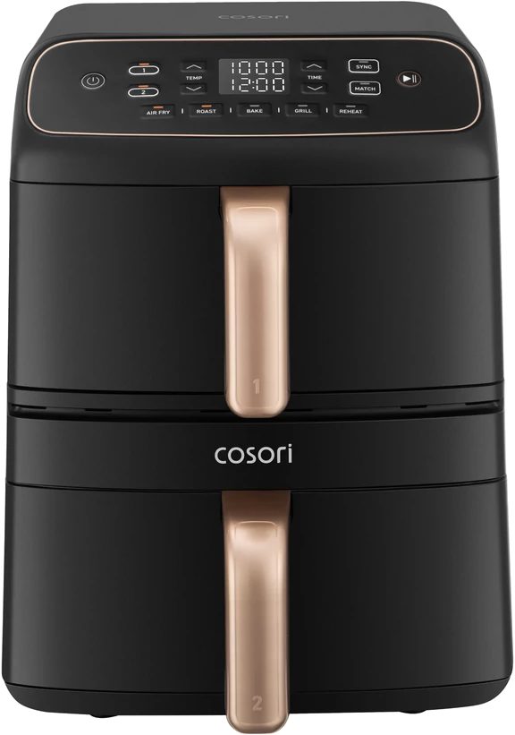 COSORI Turbo Tower™ Compact 8,6 literes, kétkosaras forrólevegős sütő