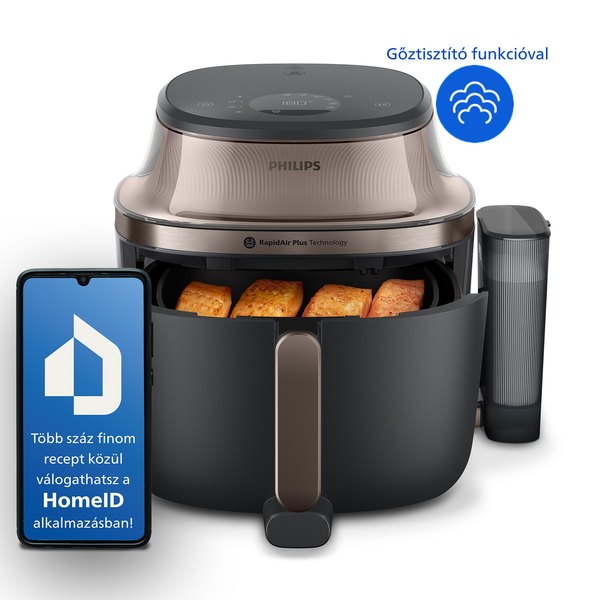 PHILIPS 5000 Series NA547/07 SteamFry+ 7,2 l-es forrólevegős sütő gőzfunkcióval