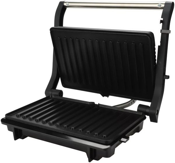 HAUSMEISTER HM 8811B fekete, 180°-ban nyitható panini sütő