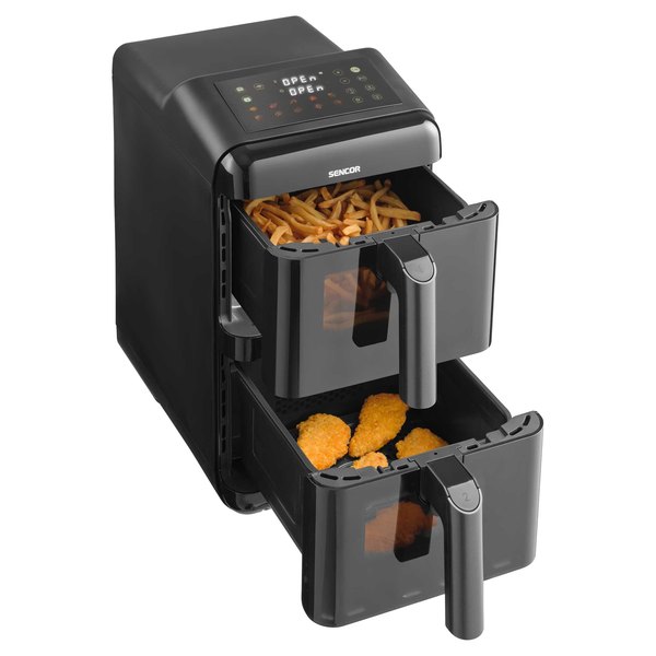 SENCOR SFR 1250BK dupla kosaras forrólevegős fritőz