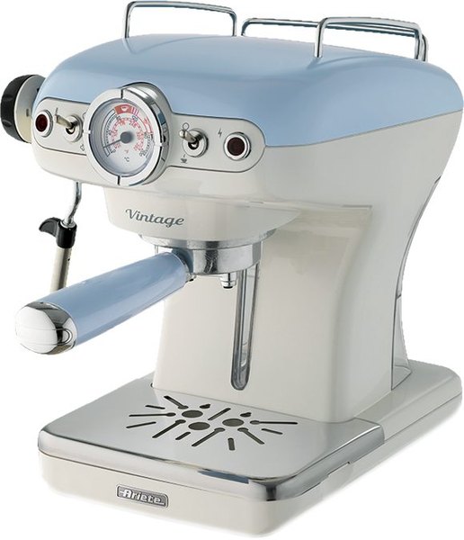 ARIETE 1389 VINTAGE kék eszpresszó kávéfőző tejhabosítóval