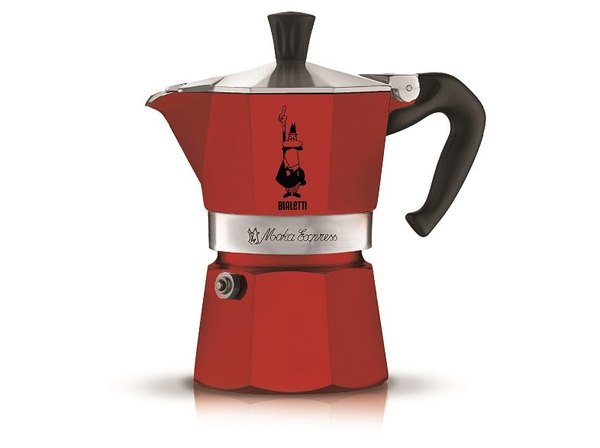 BIALETTI 0004943 Moka Express piros alumínium kotyogós kávéfőző, 6 adagos