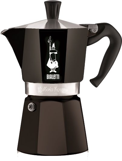 BIALETTI 0004953 Moka Express fekete alumínium kotyogós kávéfőző, 6 adagos
