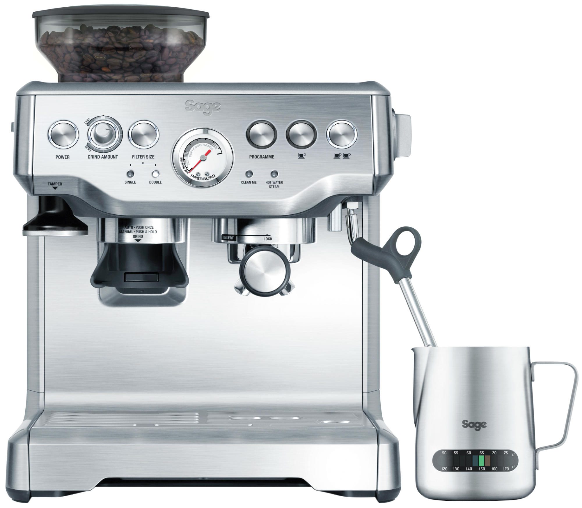 SAGE SES875BSS inox automata kávéfőző beépített darálóval