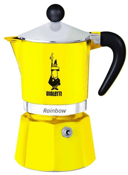 BIALETTI 4982 Rainbow 3 adagos sárga kotyogós kávéfőző
