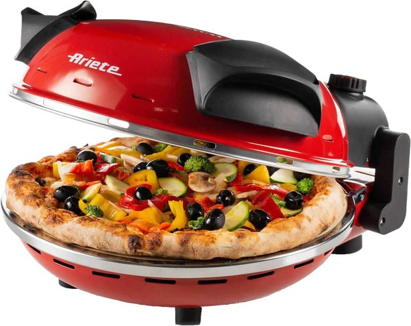 ARIETE 909 Da Gennaro piros pizzasütő tűzálló kőlappal