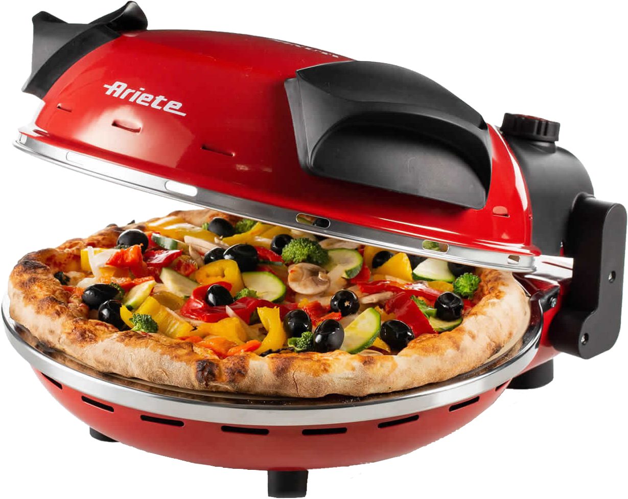 ARIETE 909 Da Gennaro piros pizzasütő tűzálló kőlappal