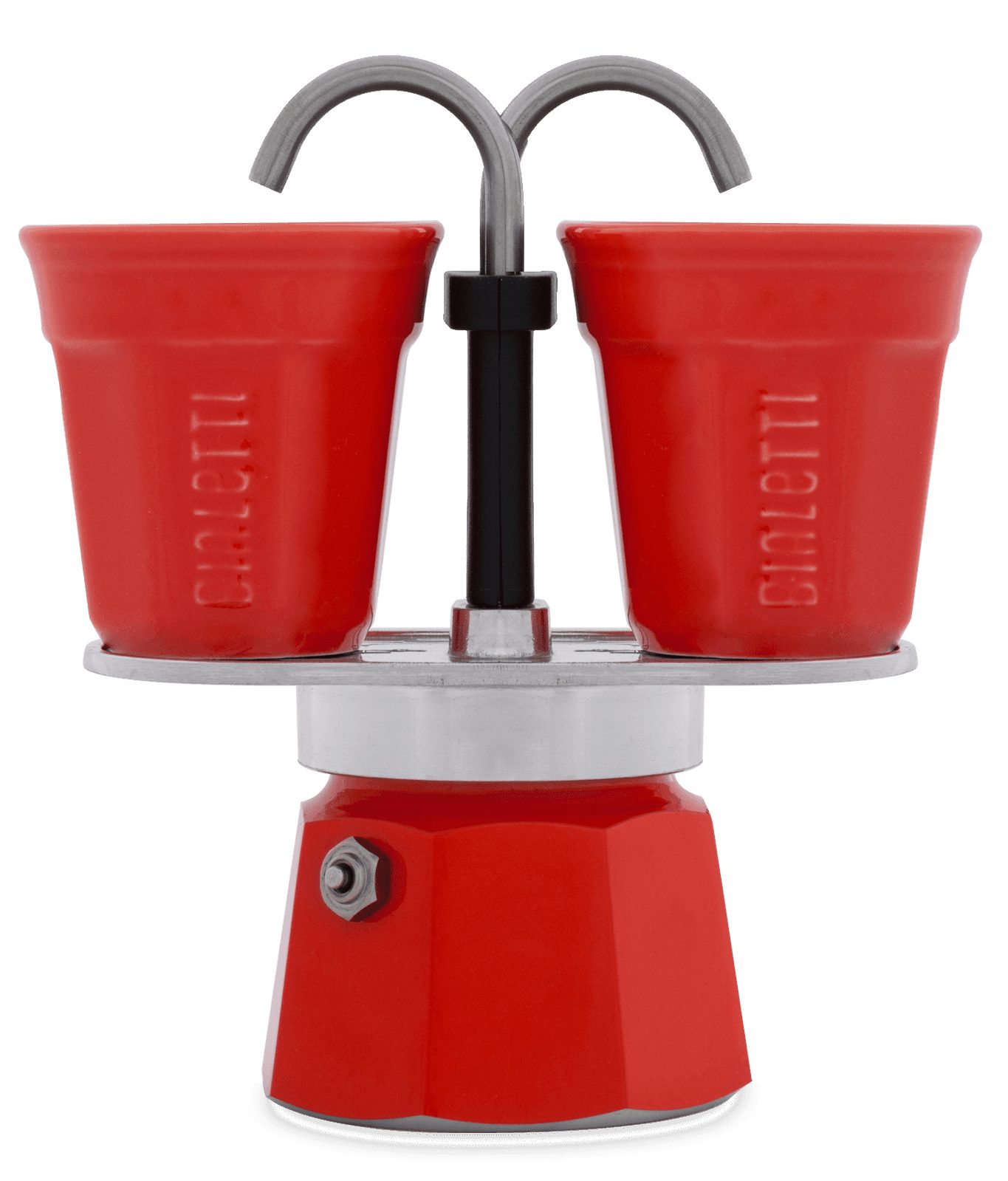 BIALETTI 7303 Mini Express piros kotyogós kávéfőző szett, 2 adaghoz