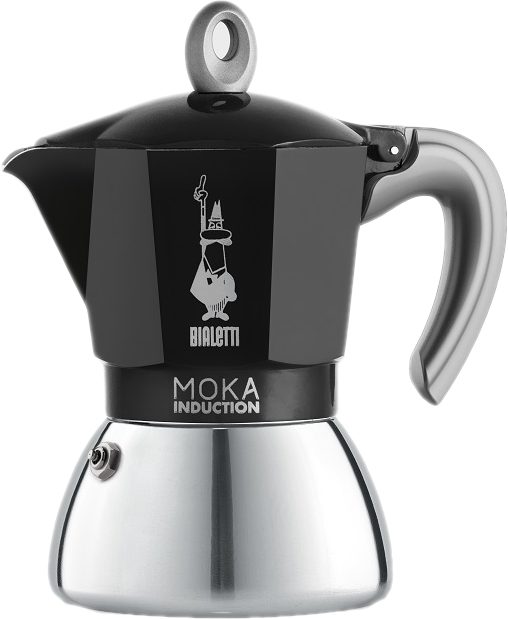 BIALETTI Moka Induction 6 adagos fekete kotyogós kávéfőző