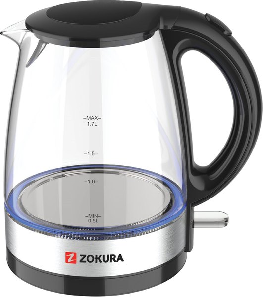ZOKURA Z1240 üveg vízforraló 1,7 literes kapacitással
