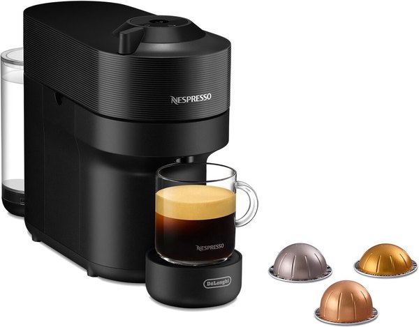 DE-LONGHI Nespresso Vertuo Pop ENV90.B kapszulás kávéfőző, borsfekete kivitelben