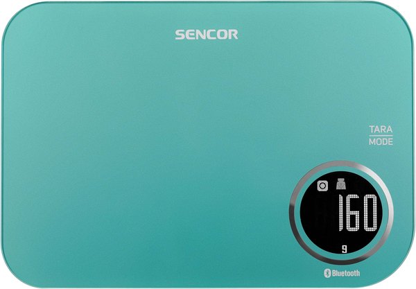 SENCOR SKS 7071GR intelligens konyhai mérleg Bluetooth-kapcsolattal, türkiz