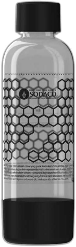 SODACO 500151 fekete bajonettzáras szénsavasító flakon SodaCo King szódagéphez, 1 l