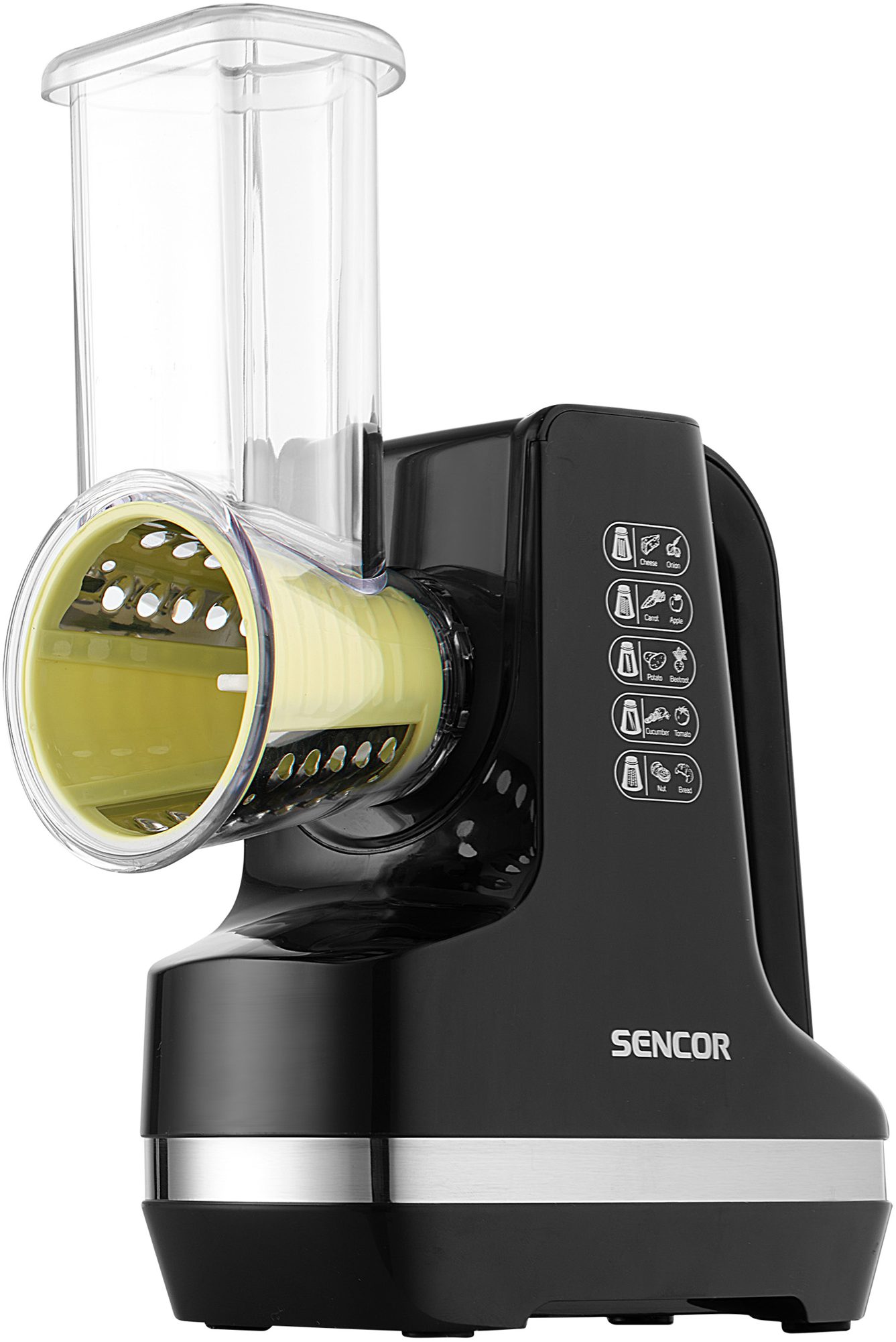 SENCOR SSG 4301BK elektromos szeletelő öt cserélhető betéttel, fekete