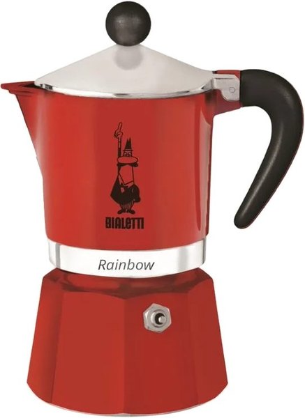 BIALETTI Rainbow piros 1 adagos kotyogós kávéfőző