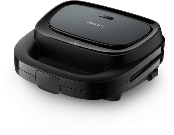 PHILIPS HD2332/90 750 W-os fekete gofrisütő tapadásmentes sütőlapokkal