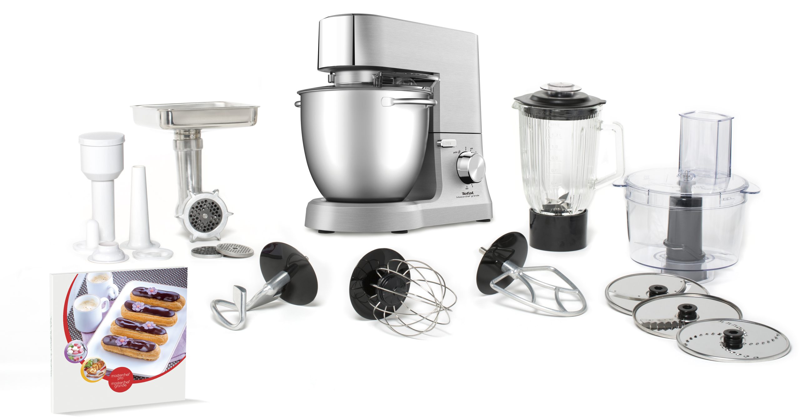 TEFAL QB813D38 Masterchef Grande 1500 W-os konyhai robotgép, 6,7 l, inox