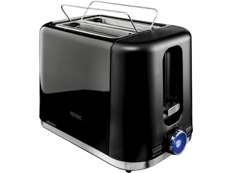 KOENIC KTO 2210 B kétrekeszes kenyérpirító zsemlemelegítővel, fekete