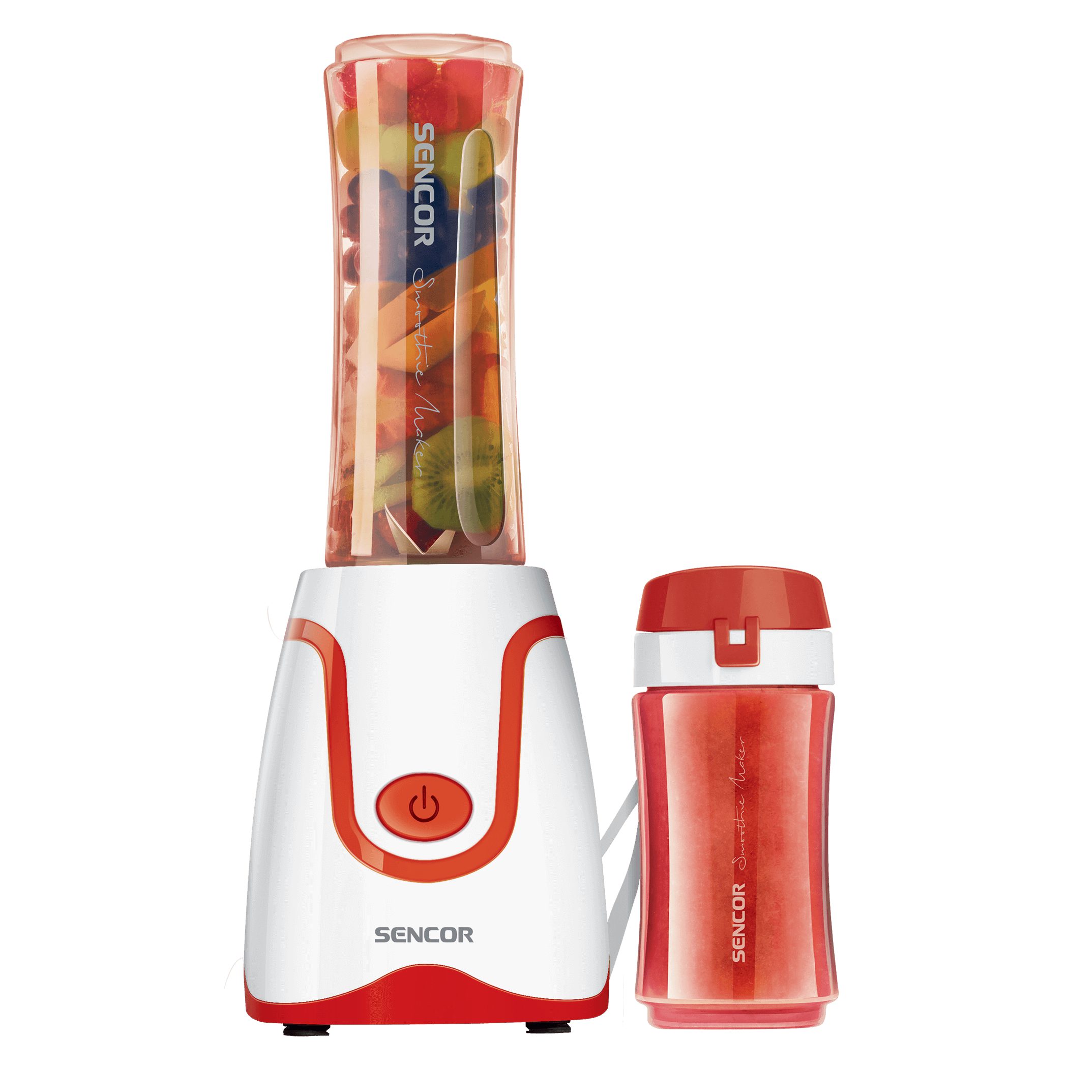 SENCOR SBL 2214RD piros smoothie mixer két hordozható pohárral