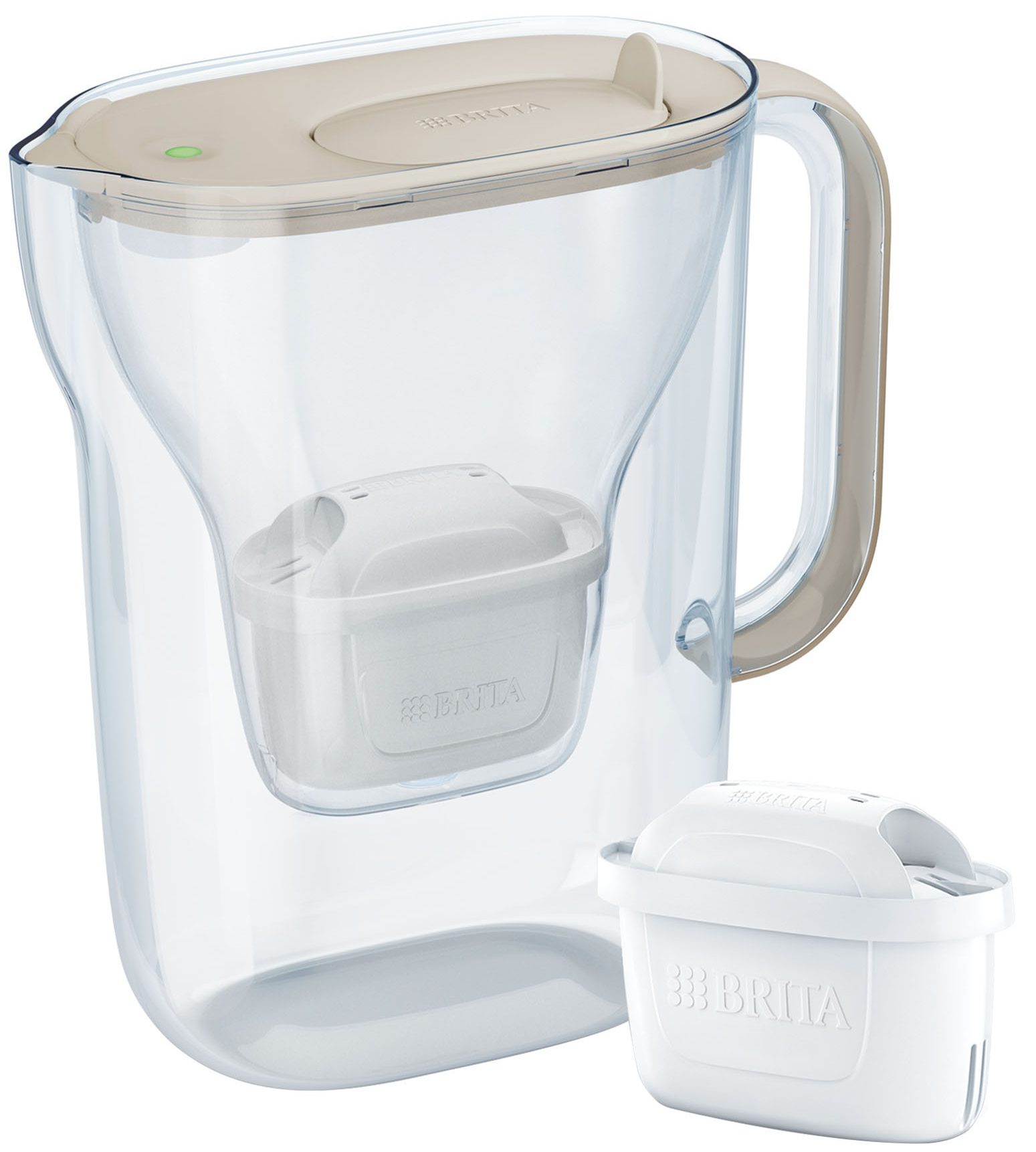 BRITA BR1057797 Style Essential 2,4 l-es vízszűrő kancsó, homokszínű, 2 patronnal
