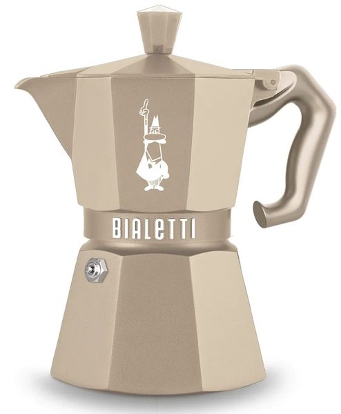 BIALETTI 9077 Moka Exclusive indukciós kotyogós kávéfőző, homok, 3 adagos