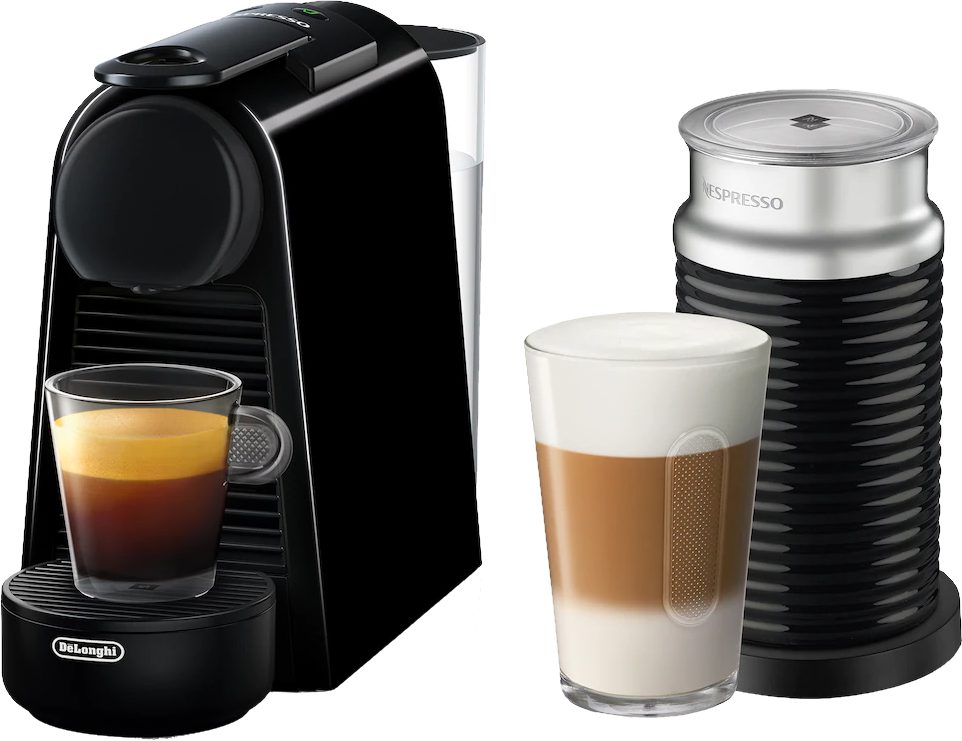 DE-LONGHI Nespresso Essenza Mini&Aeroccino3 EN85-BAE kapszulás kávéfőző tejhabosítóval, fekete