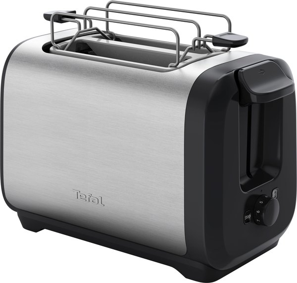 TEFAL TT5S1DE0 Subito kétrekeszes kenyérpirító, rozsdamentes acél és fekete