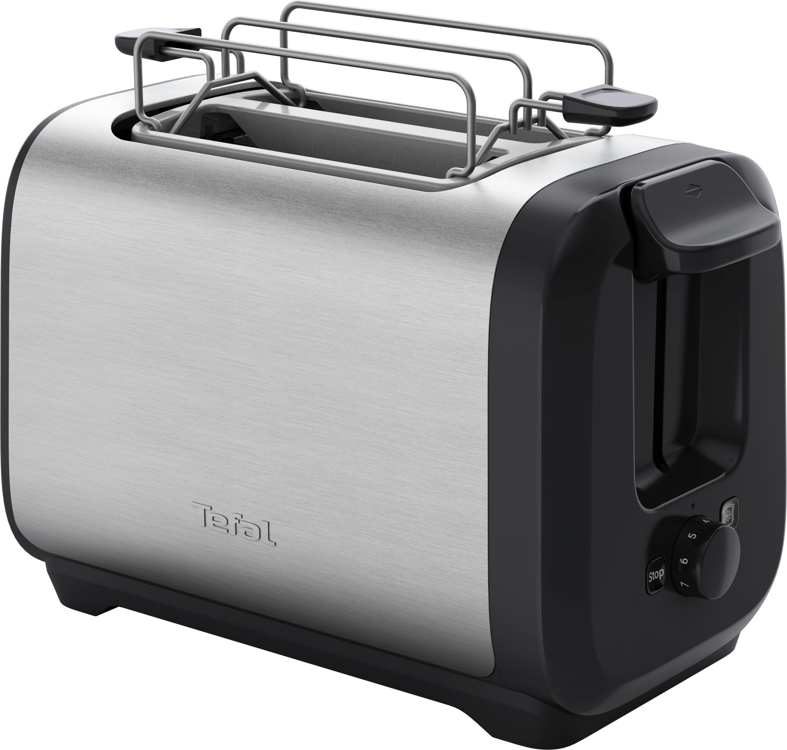 TEFAL TT5S1DE0 Subito kétrekeszes kenyérpirító, rozsdamentes acél és fekete