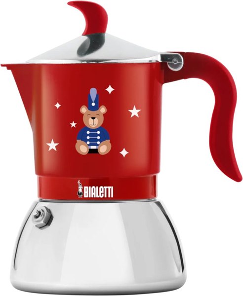 BIALETTI Fiammetta GD25 4 adagos indukciós kotyogós kávéfőző, piros-ezüst