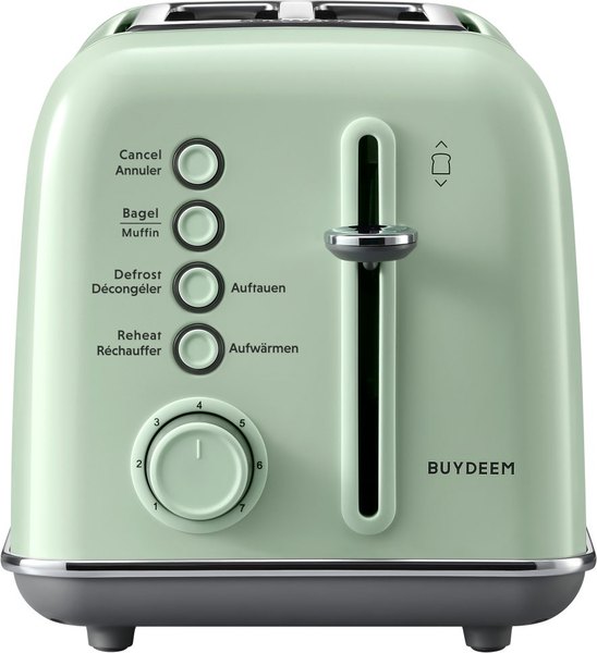 BUYDEEM DT620E-CG/EU kétszeletes zöld kenyérpirító 7 pirítási szinttel