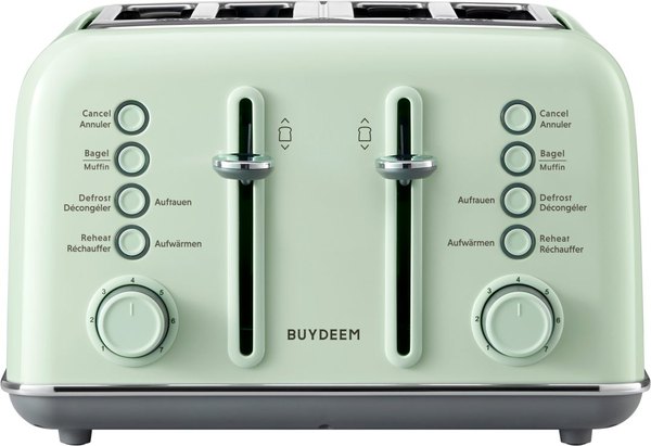 BUYDEEM DT640E-CG/EU négyszeletes zöld kenyérpirító, 1800 W