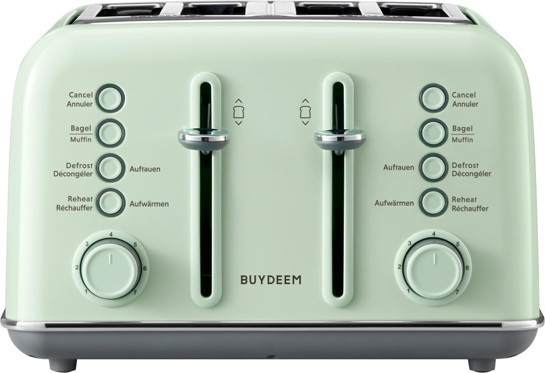BUYDEEM DT640E-CG/EU négyszeletes zöld kenyérpirító, 1800 W