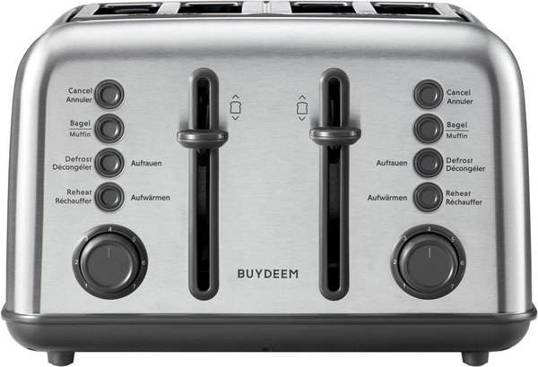BUYDEEM DT640E-SS/EU 4 szeletes, 7 fokozatú kenyérpirító