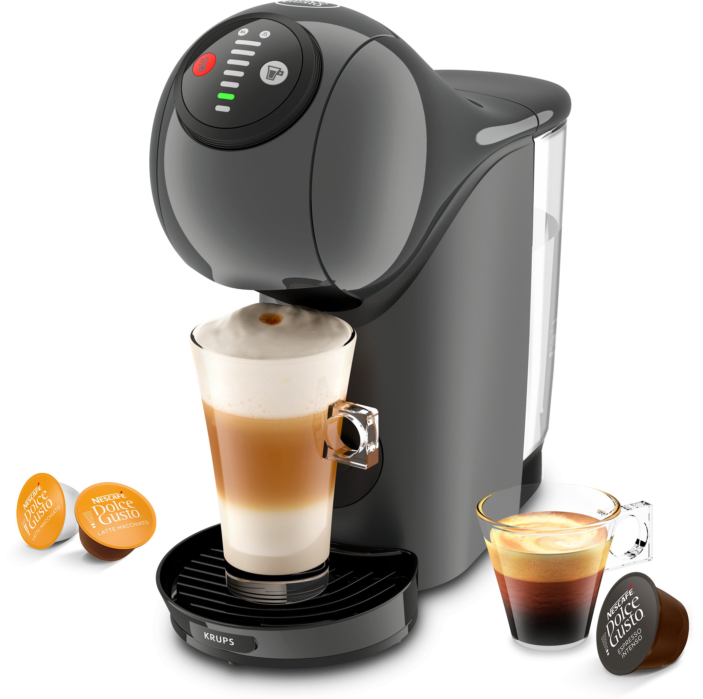 KRUPS KP243B10CE NESCAFÉ Dolce Gusto Genio S antracit kapszulás kávéfőző ajándék kapszulával