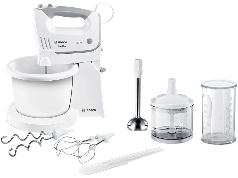 BOSCH MFQ36490 fehér tálas mixer 450 W teljesítménnyel
