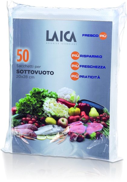 LAICA 20 × 28 cm-es BPA-mentes, légcsatornás vákuumtasak, 50 db