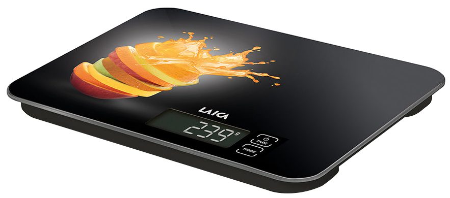 LAICA KS5015L digitális konyhamérleg narancsszínű mintával, 15 kg-os kapacitással