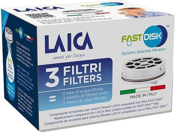 LAICA FD03A01 FAST DISK vízszűrő, 3 db, Flow 'n Go palackhoz