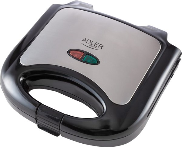 ADLER AD3015 kétszeletes melegszendvics-sütő, 750 W, fekete-inox