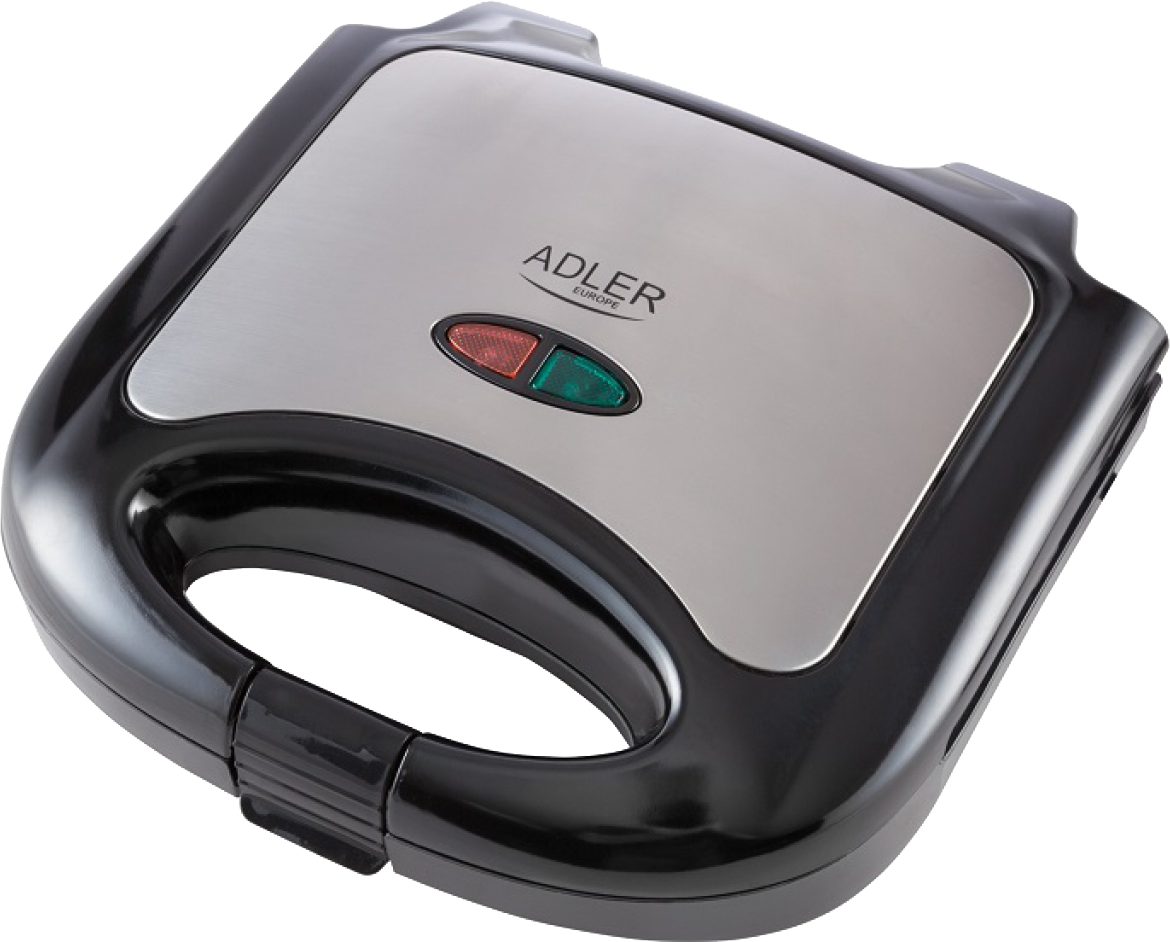 ADLER AD3015 kétszeletes melegszendvics-sütő, 750 W, fekete-inox