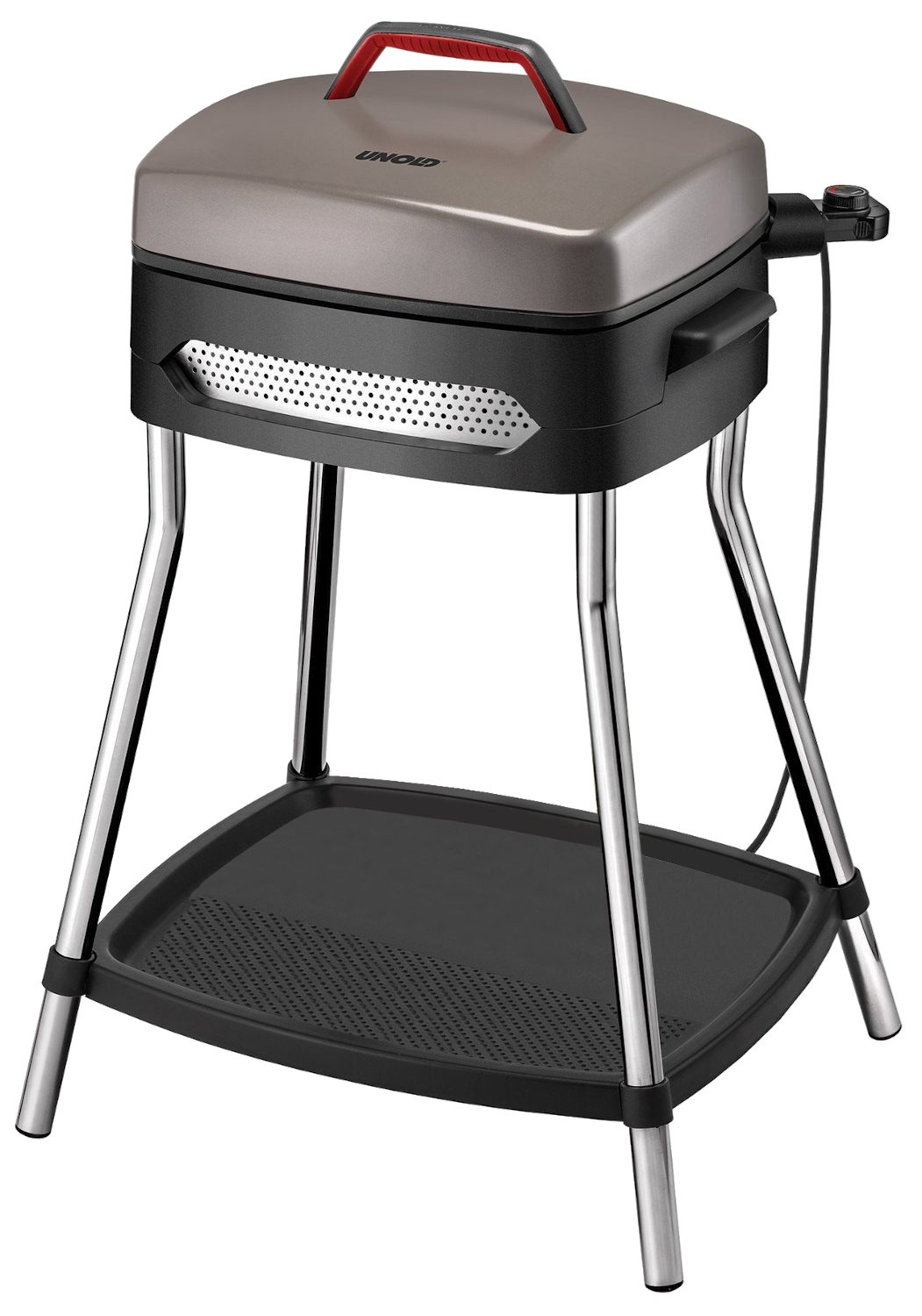 UNOLD U58580 Power Grill elektromos grillsütő állvánnyal és asztali funkcióval