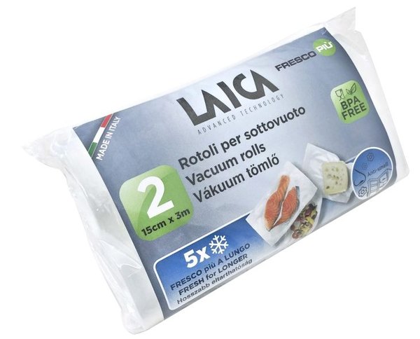 LAICA VT36060 BPA-mentes vákuumfólia-tömlő, 15 × 300 cm, 2 tekercs