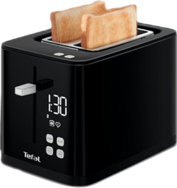 TEFAL TT640810 digitális kijelzős kenyérpirító, fekete