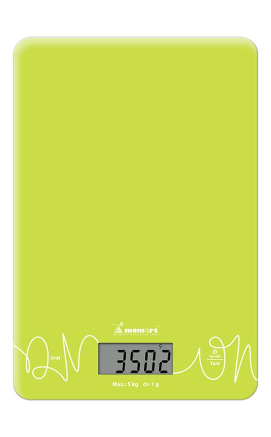 MOMERT 6861 Green zöld digitális konyhai mérleg, 5 kg-os kapacitással