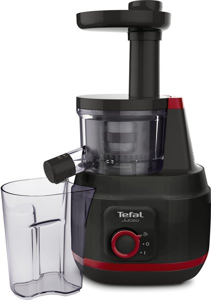 TEFAL ZC150838 Juiceo gyümölcsprés cseppzáróval, piros-fekete