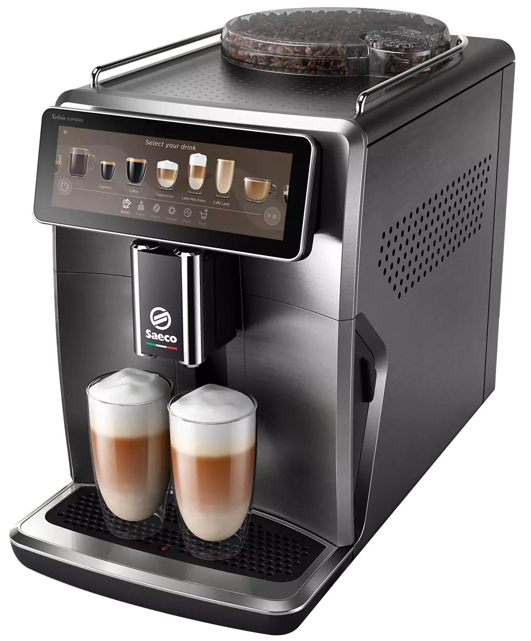 SAECO SM8889/00 Xelsis Suprema automata kávéfőző tejhabosítóval és Wi-Fi-kapcsolattal