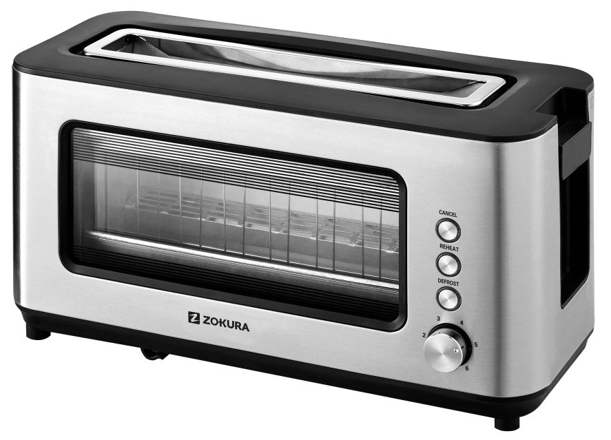ZOKURA Z1237 két szeletes kenyérpirító betekintő ablakkal, 1200 W