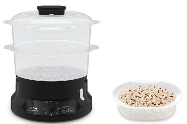 TEFAL VC139810 Mini Compact fekete, kétszintes ételpároló